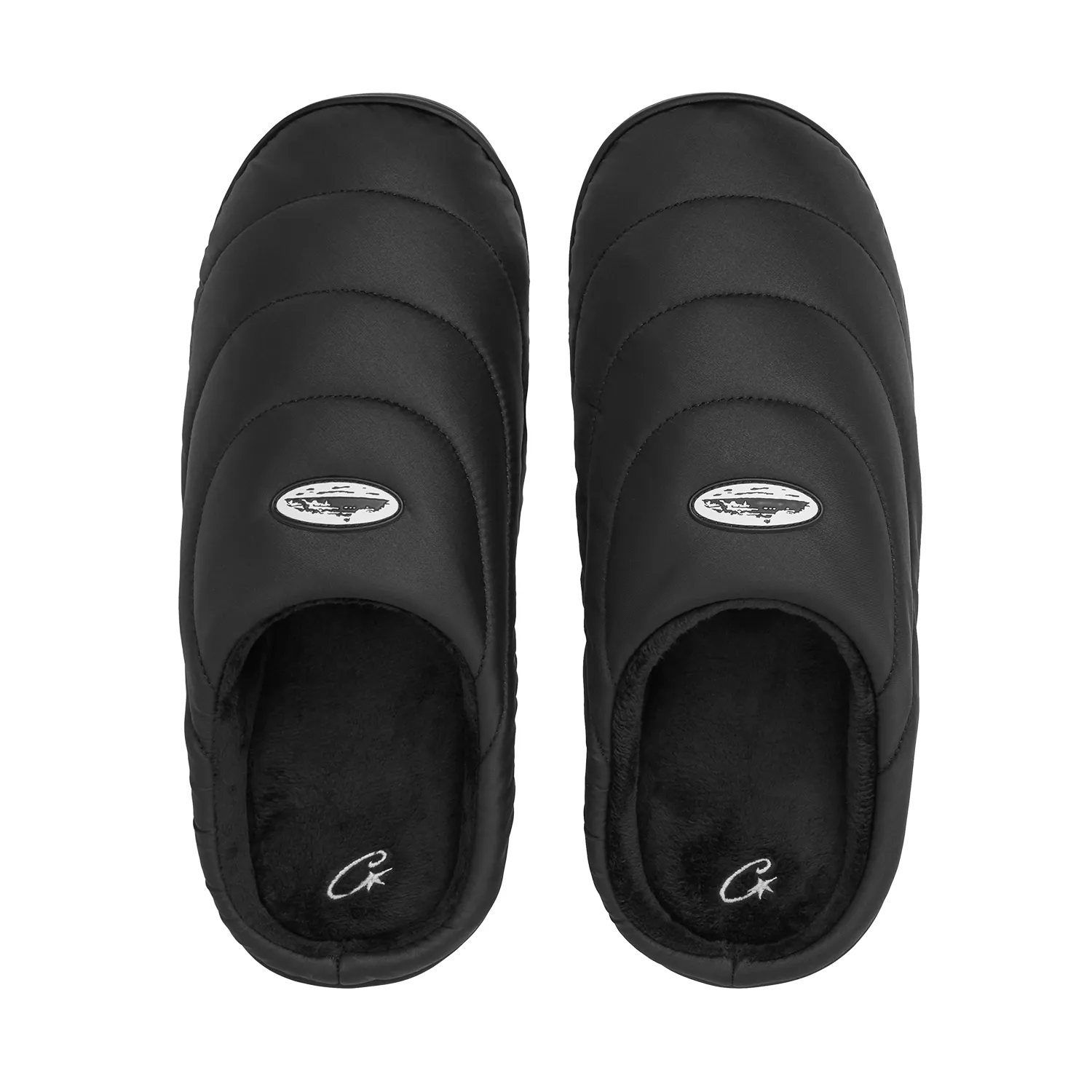 Corteiz Crib Crep Hausschuhe Schwarz Nylon