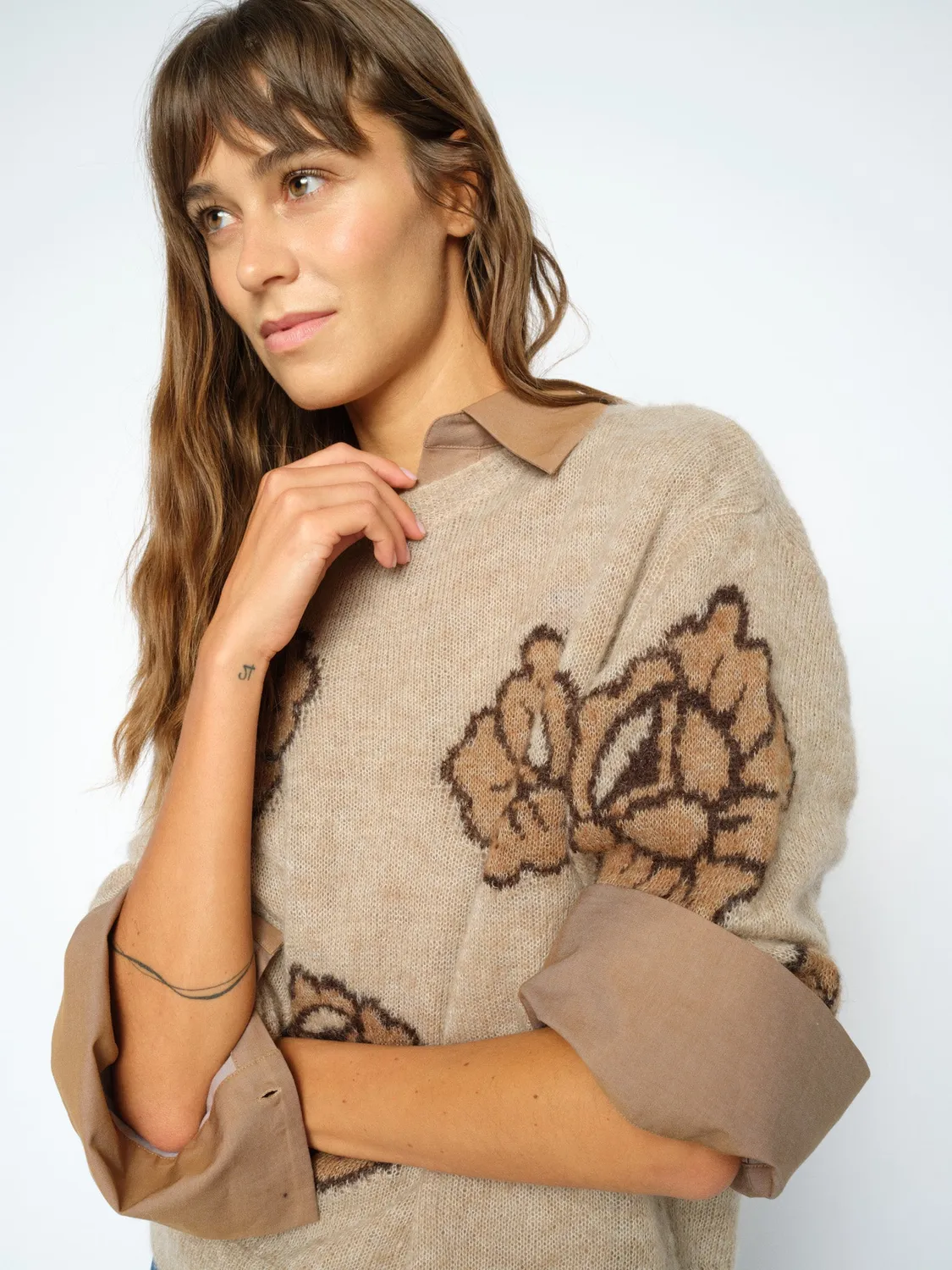Mos Mosh MMDrea Popli Knit Pullover Doeskin Blumen