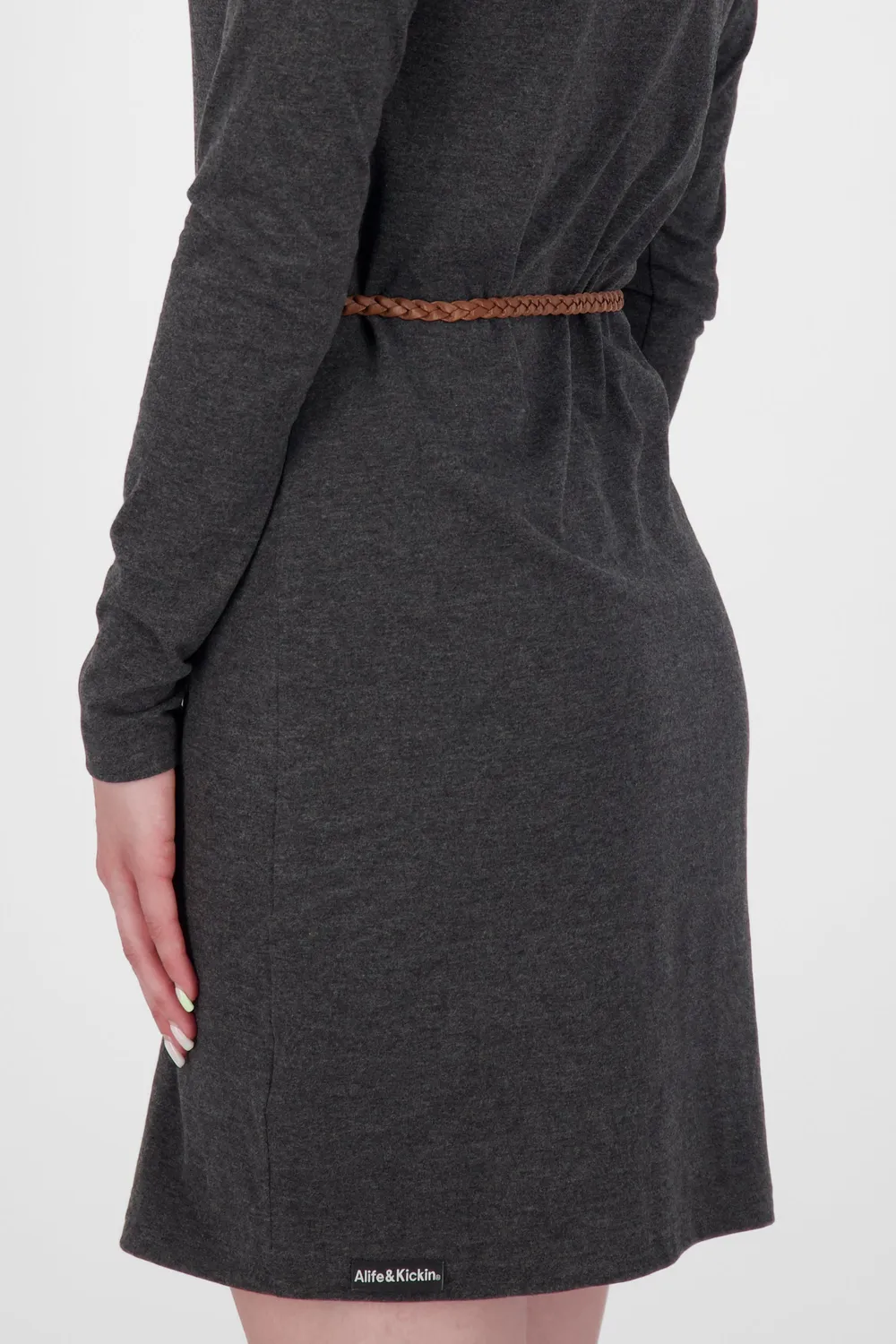 Alife & Kickin EllinAK A Kleid Schwarz Langarm Jersey