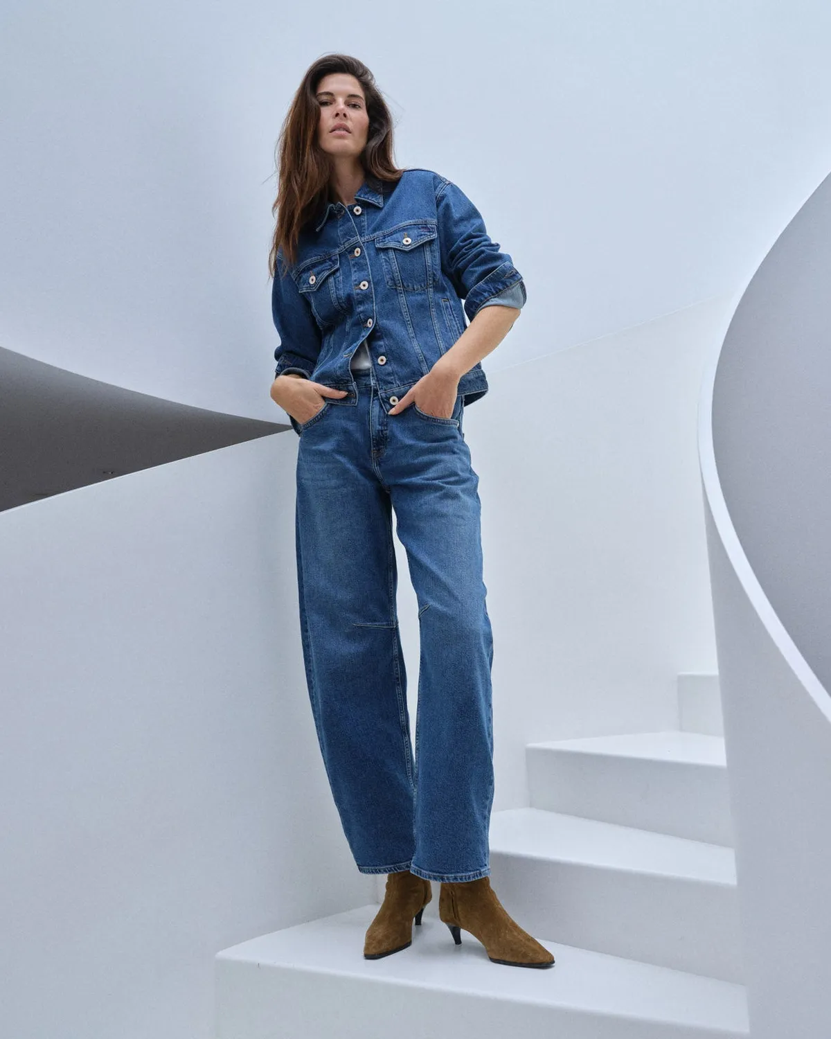 Mos Mosh MMTess Authentic Jeans Blue Barrel High-Waist