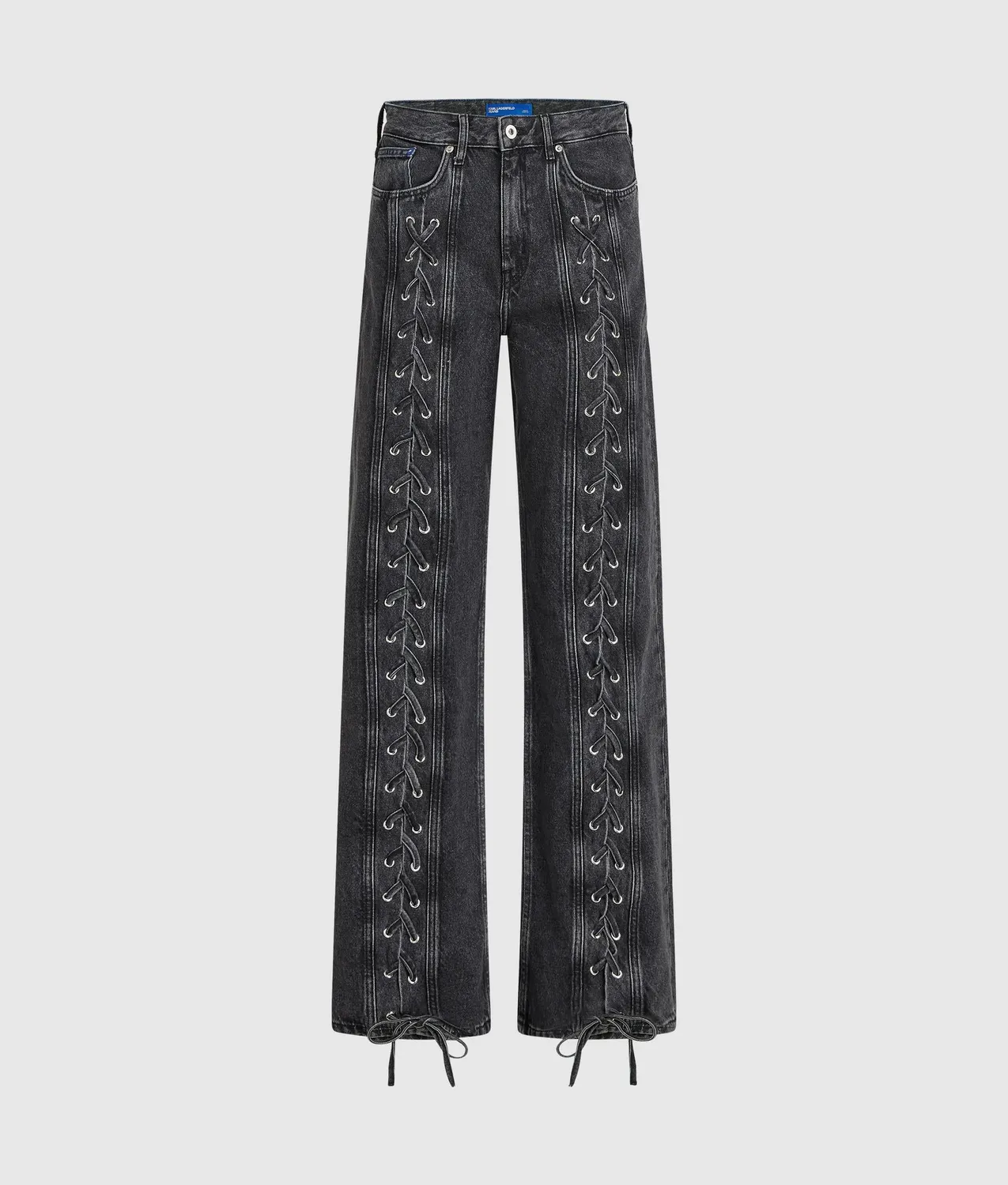 Karl Lagerfeld KL Jeans Lace-Up Relaxed Mid-Rise