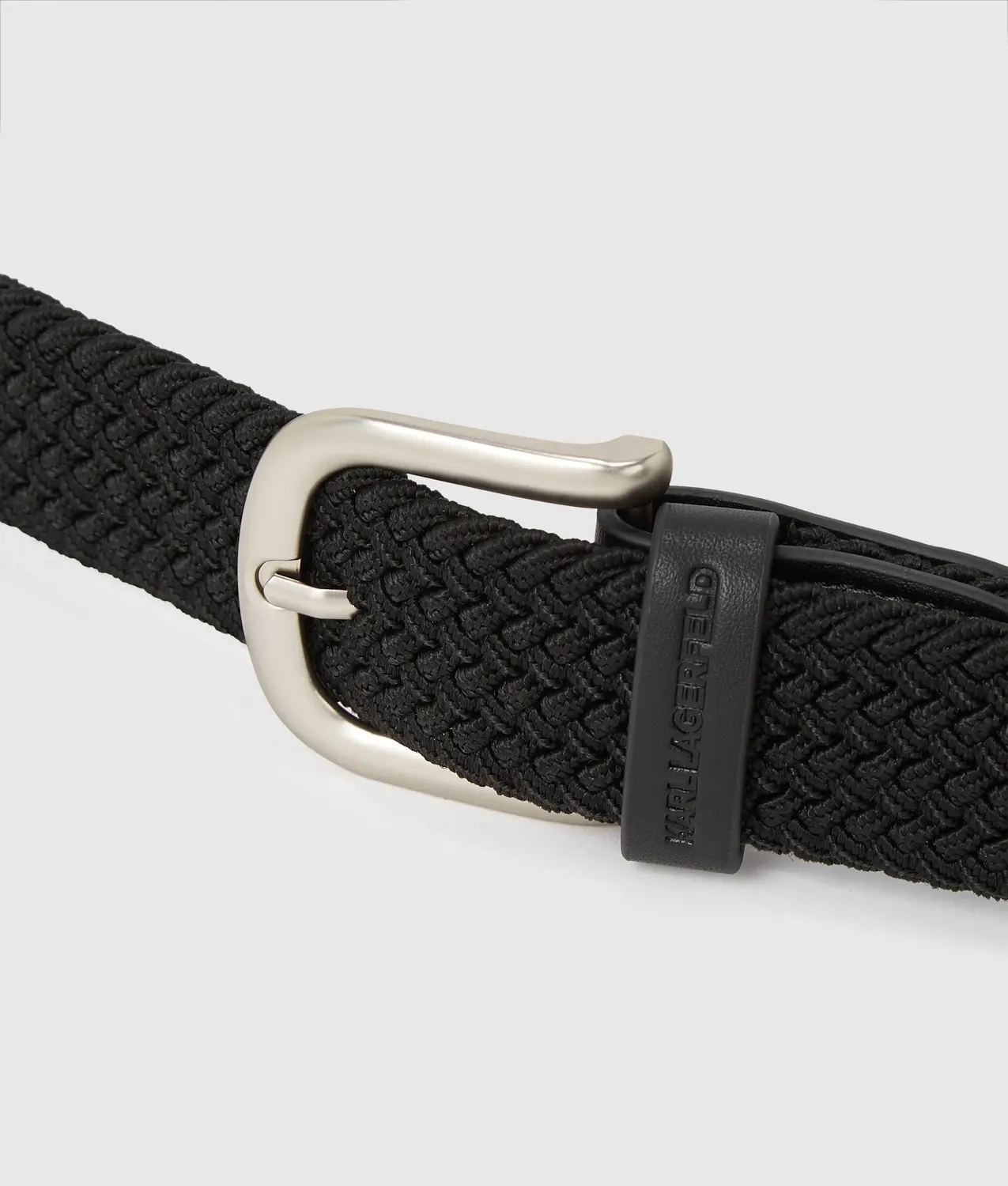 Karl Lagerfeld Monogram Flechtgürtel Gummi silber