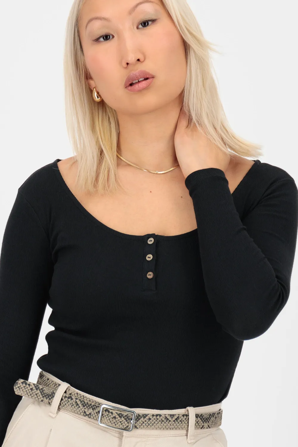 Alife & Kickin MaritAK A Longsleeve Schwarz Ripp