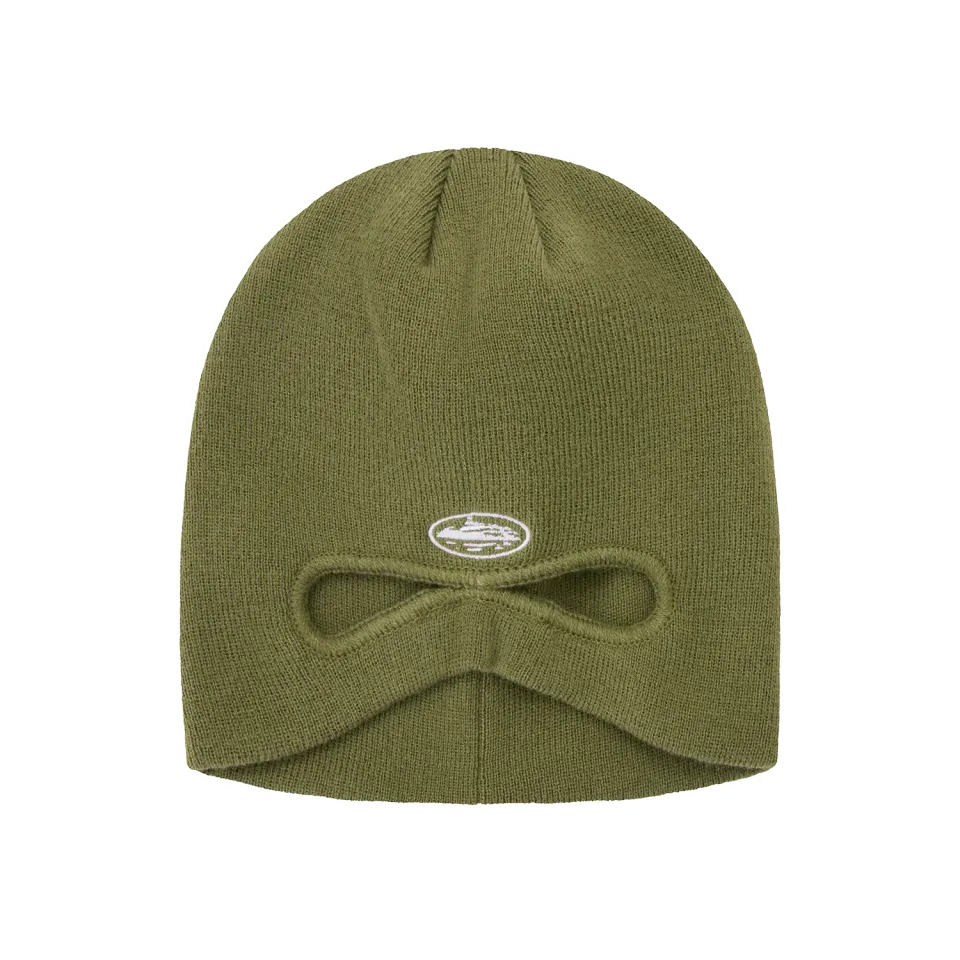 Corteiz Peek-A-Beanie Mütze Olive Balaclava Acryl
