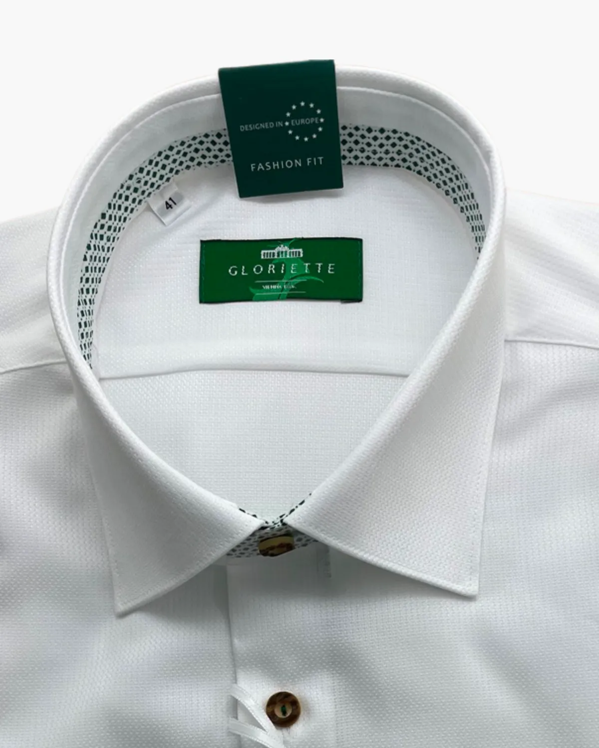 Gloriette Classic Windsor Trachtenhemd Weiß Comfort Fit Bio