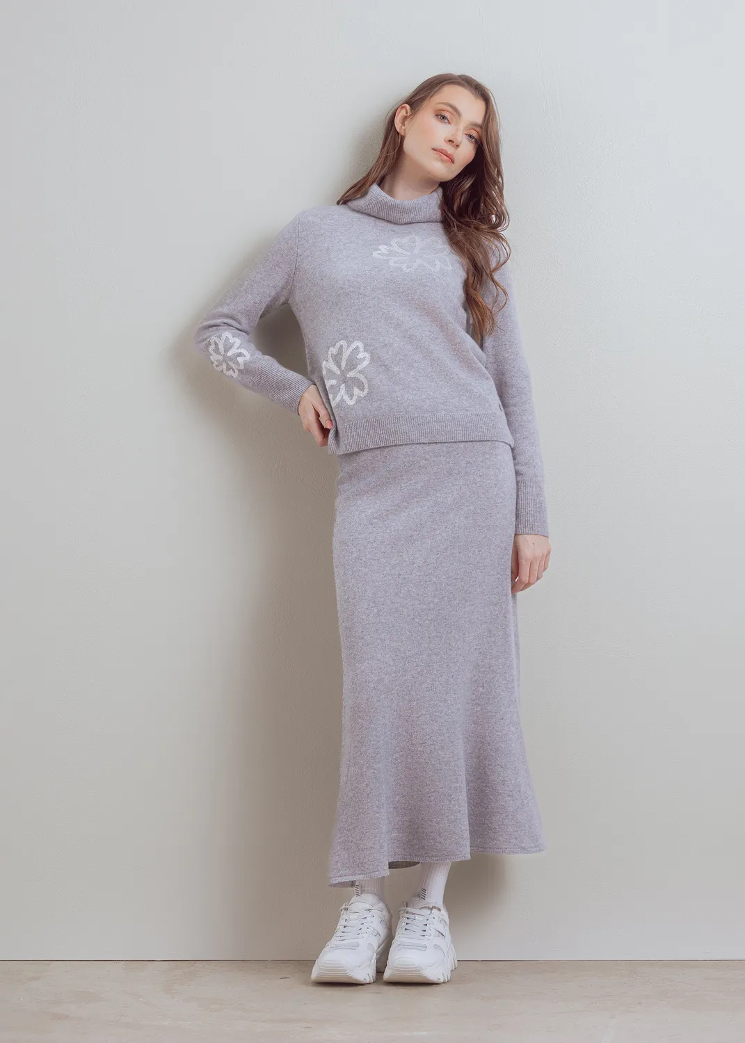 Senatex Rollkragenpullover Wollpullover Silver