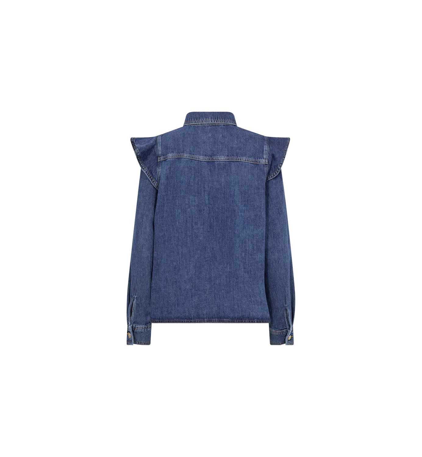 Mos Mosh Irina Denim-Hemd Dunkelblau Rüschen