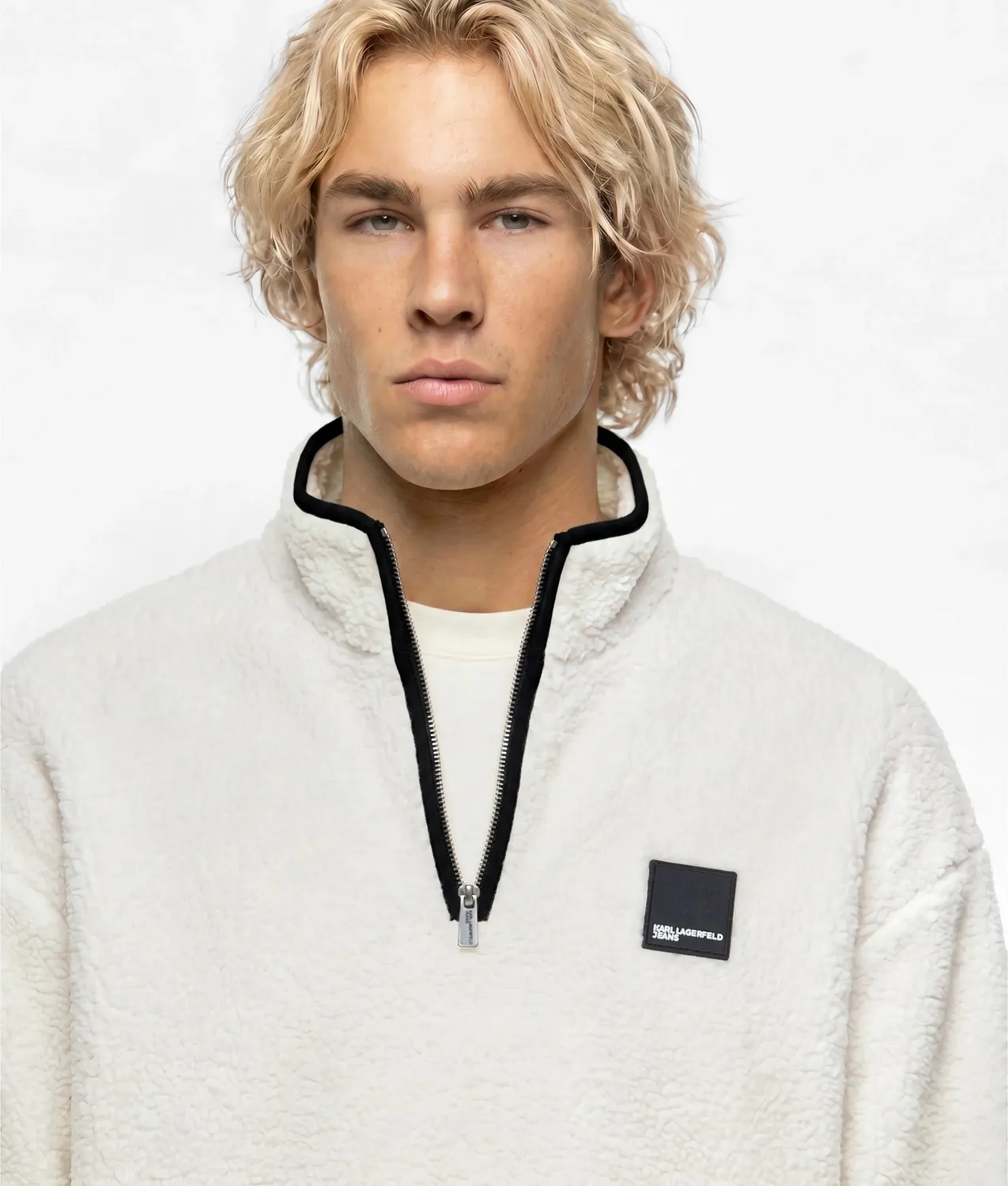 Karl Lagerfeld Half-Zip Fleece Sweatshirt Teddy