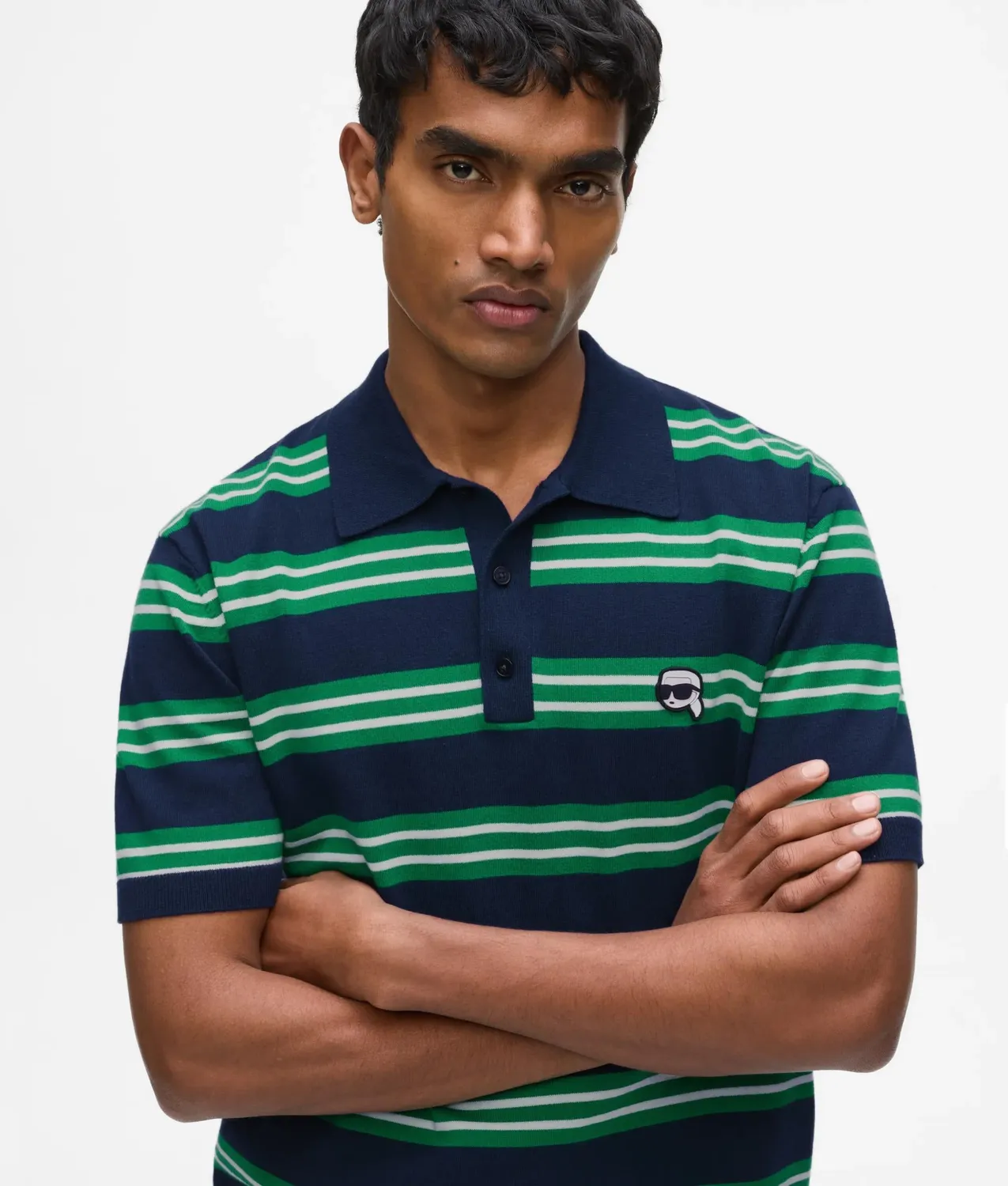 Karl Lagerfeld Ikon Stripe Poloshirt Herren Baumwolle gestreift