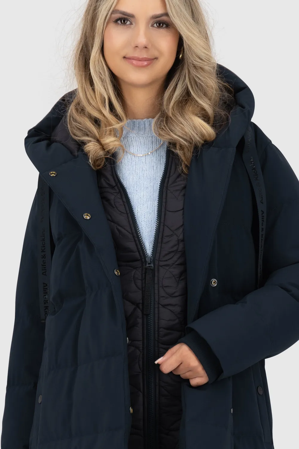 Alife & Kickin DitteAK A Puffer Coat Dunkelblau lang