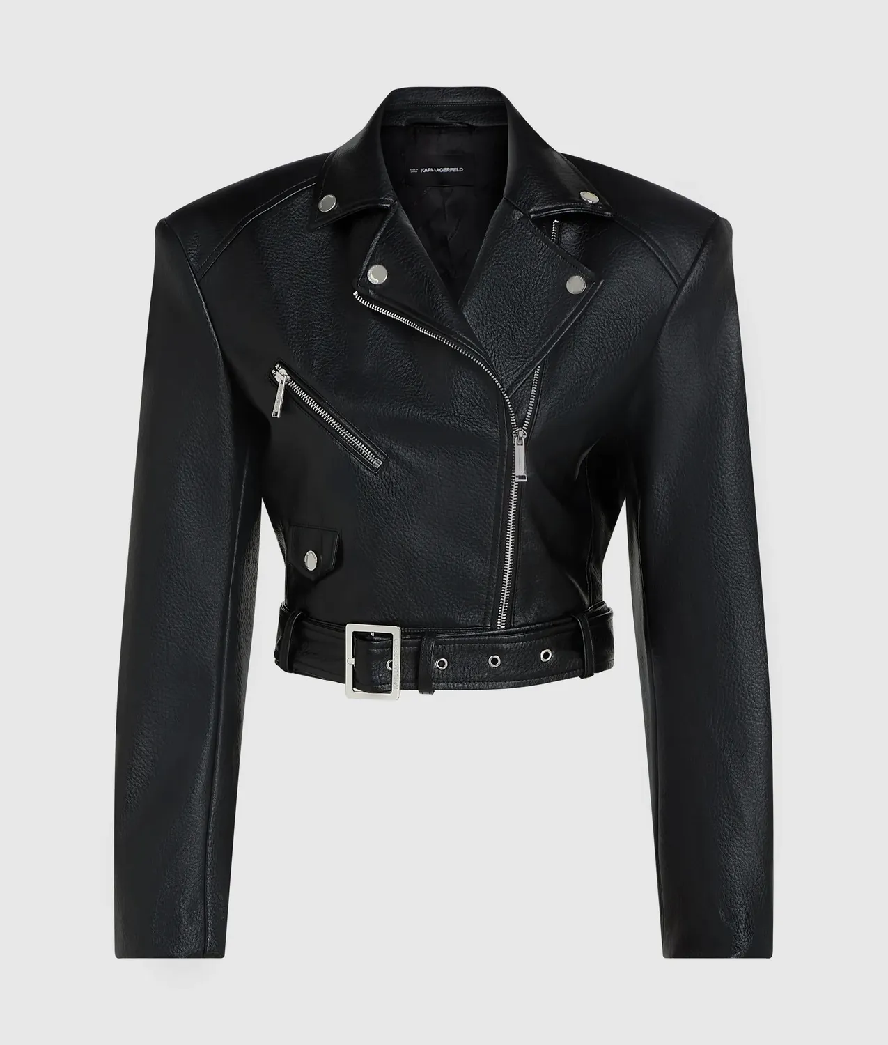 Karl Lagerfeld Bikerjacke Kunstleder Cropped Gr. 8