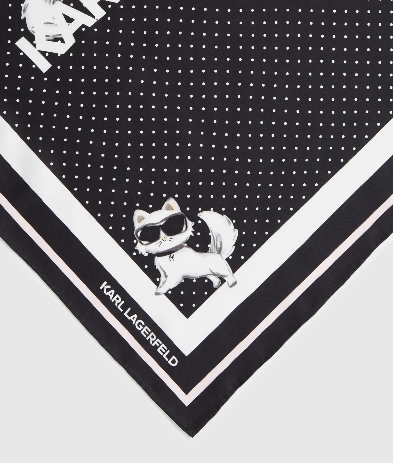 Karl Lagerfeld Ikon Choupette Seidentuch Tupfen One Size