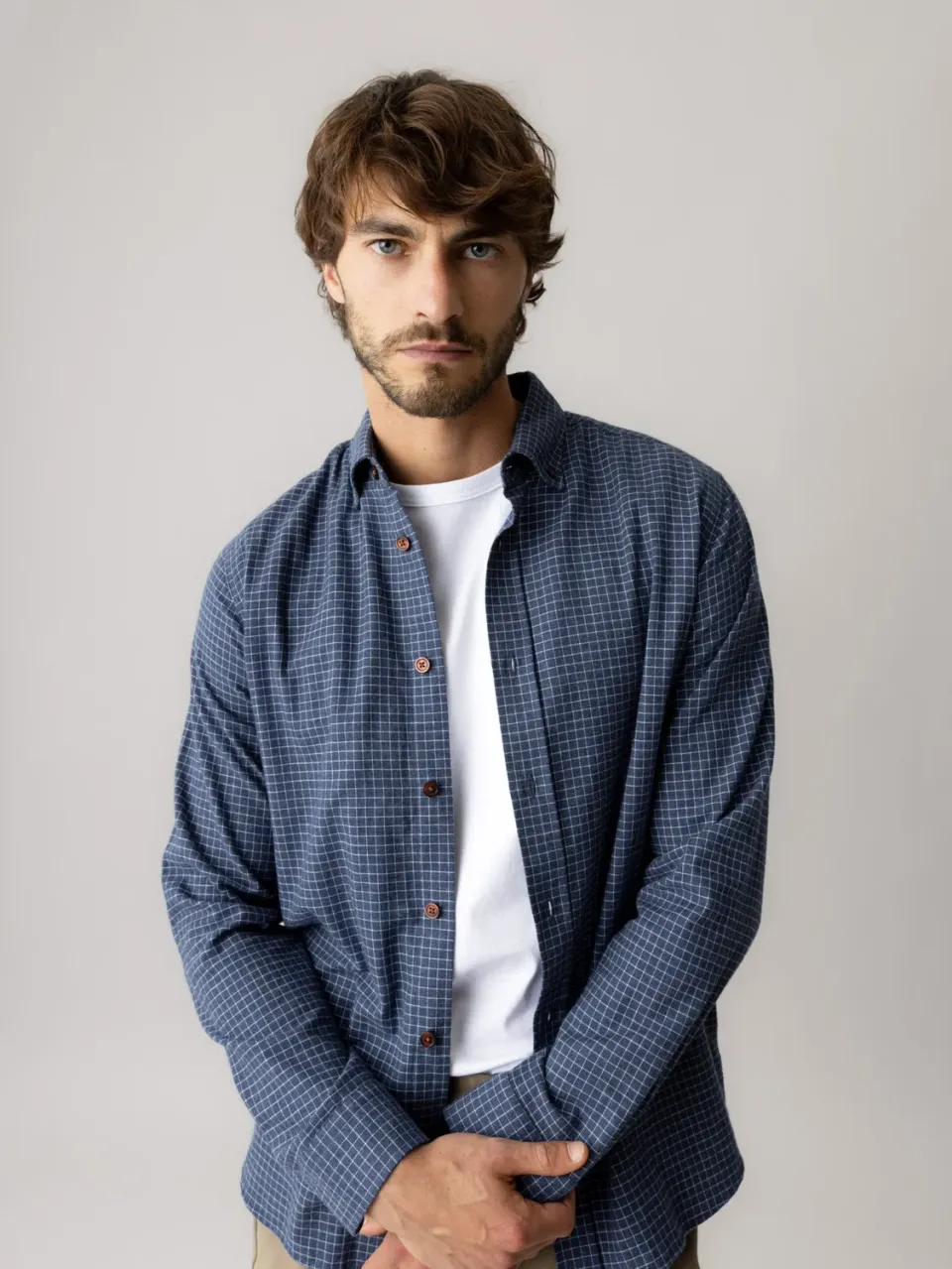 Mos Mosh MMGMarco Flanellhemd Navy Check