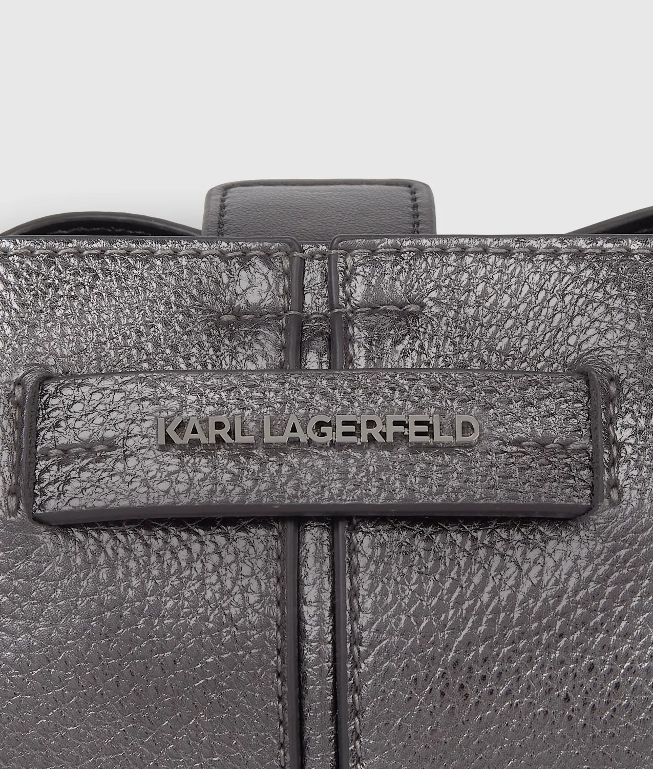 Karl Lagerfeld K/Pierced Bucket Bag Mini Metallic