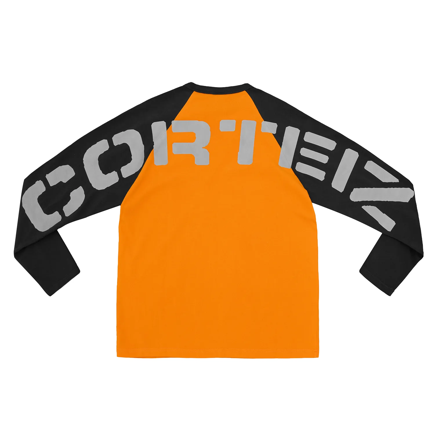 Corteiz Stencil Raglan LS Longsleeve Orange-Schwarz Baumw.