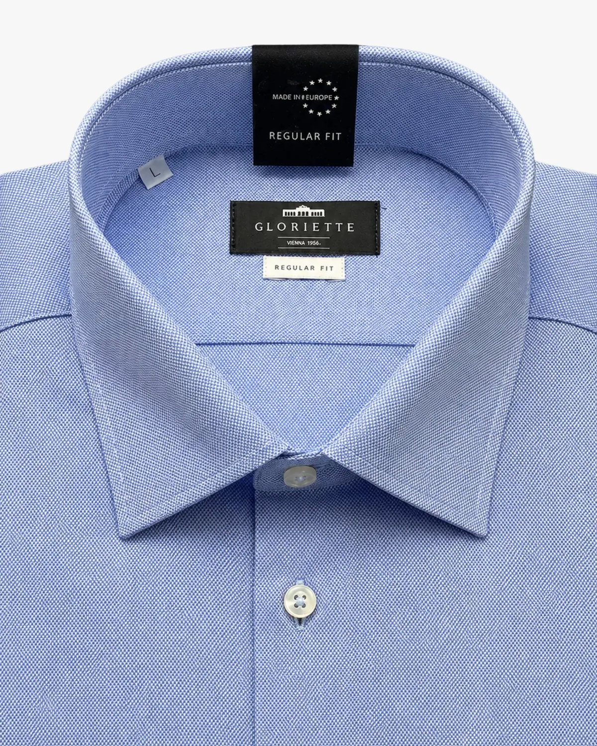 Gloriette Hemd Hellblau Oxford-Struktur Baumwolle
