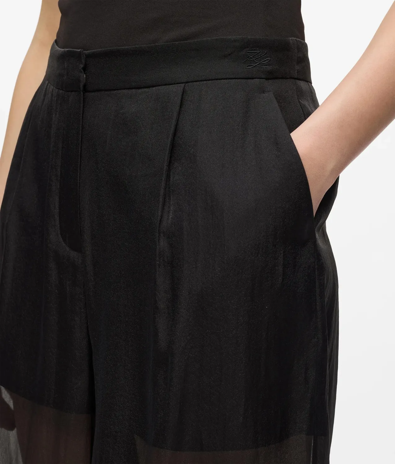 Karl Lagerfeld Organza Pants Wide-Leg transparent Gr 0-10