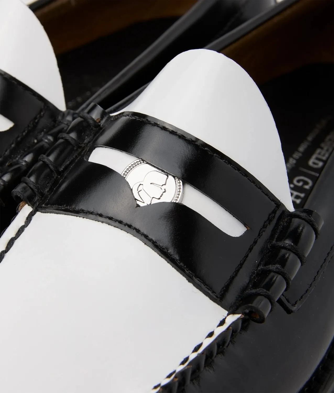 Karl Lagerfeld x G.H.Bass Penny Loafer Leder schwarz-weiß