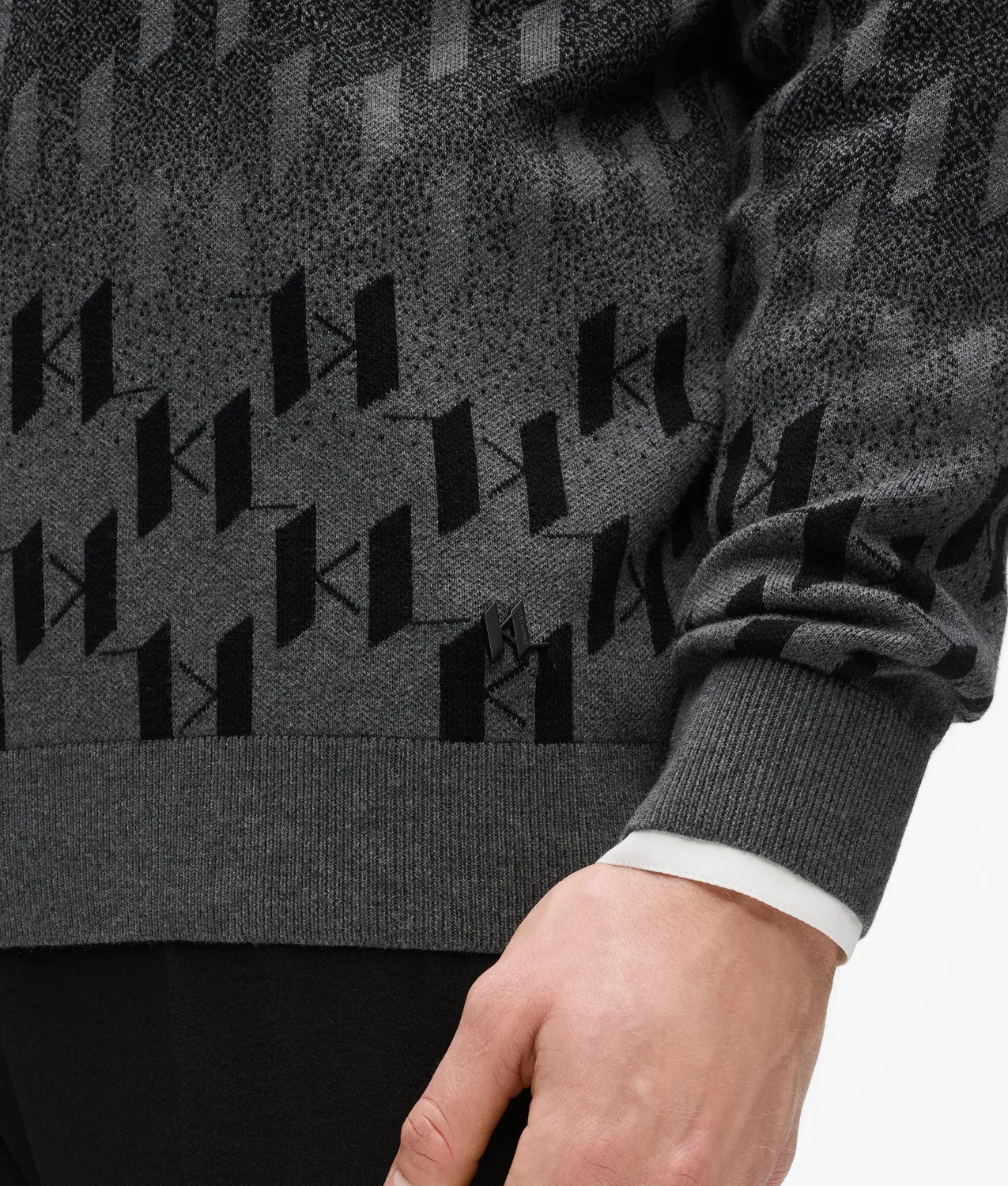 Karl Lagerfeld Gradient Monogramm Pullover Wolle