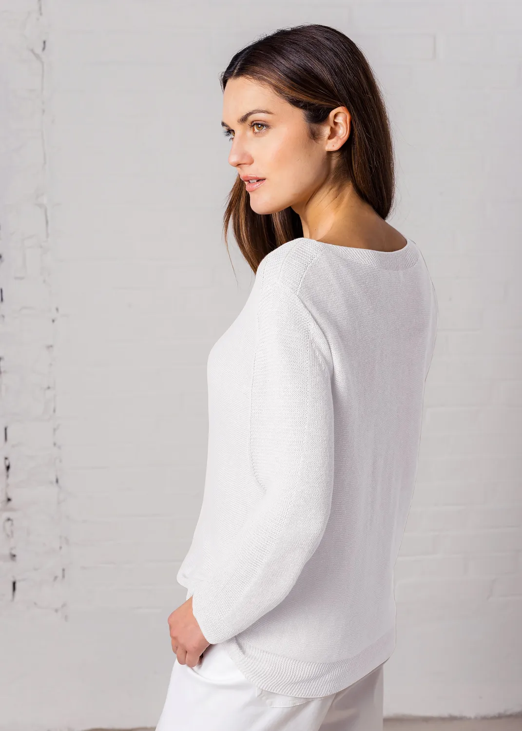 Senatex Pullover Leinen White