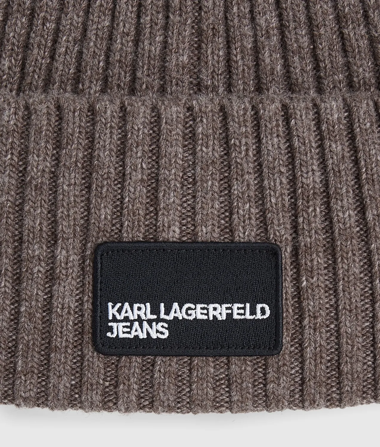 Karl Lagerfeld Jeans Logo Patch Beanie Strickmütze