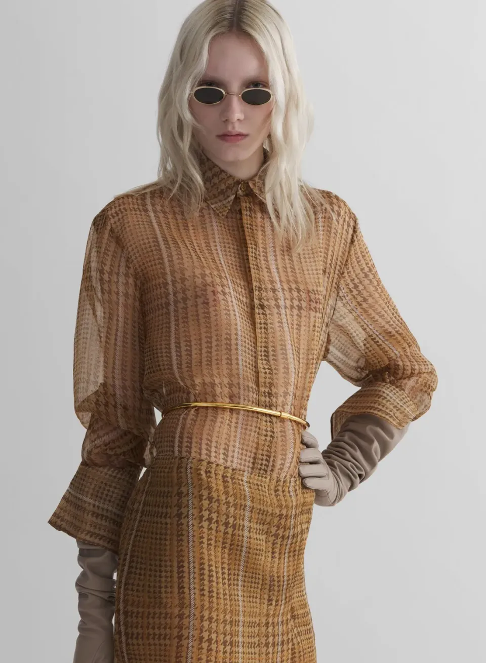 Mugler Organza Shirt Seidenhemd transparent