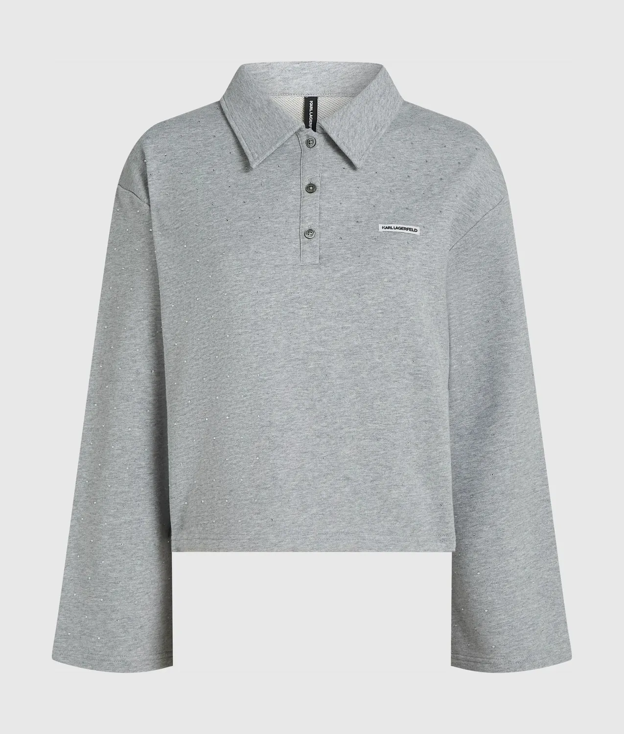 Karl Lagerfeld Rhinestone Sweatshirt Polo-Kragen Strass