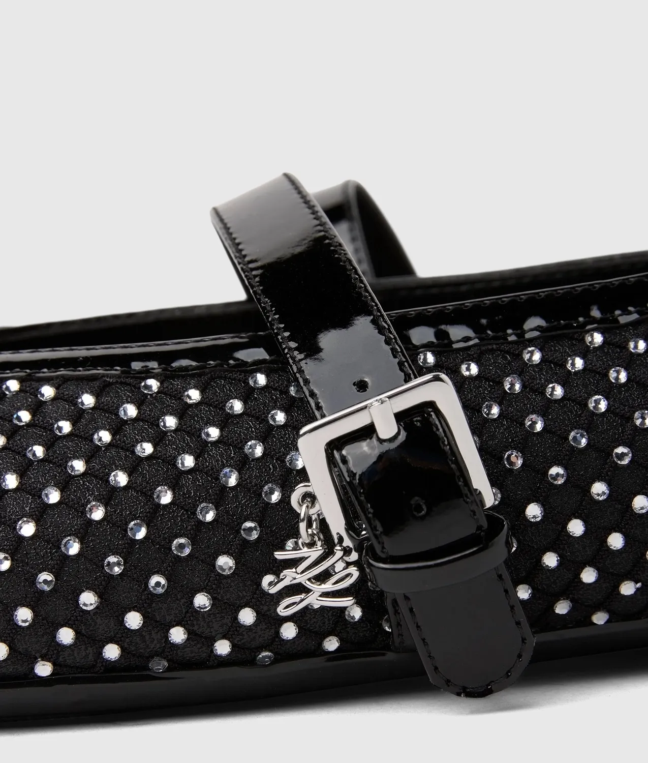 Karl Lagerfeld Karo Mary Janes Mesh Strass Riemen