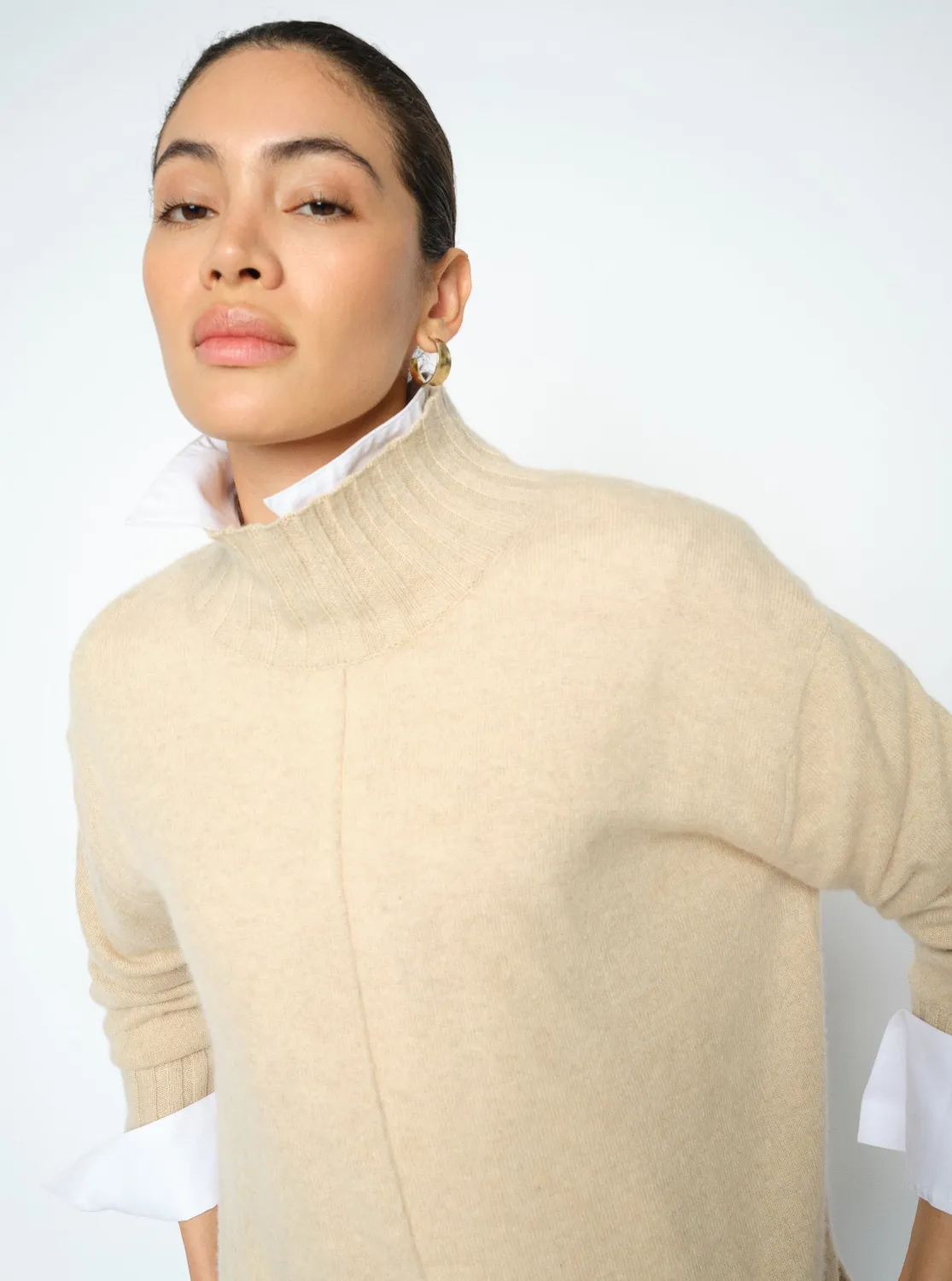 Mos Mosh MMAima Cashmere Highneck Pullover Oxford Tan
