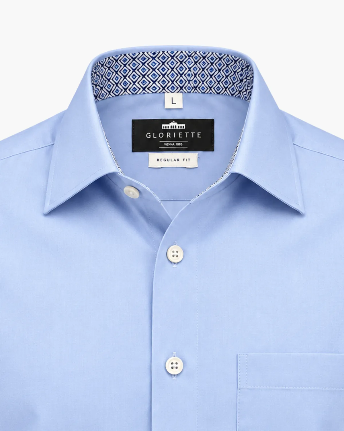 Gloriette Finest Quality Herrenhemd Hellblau Regular