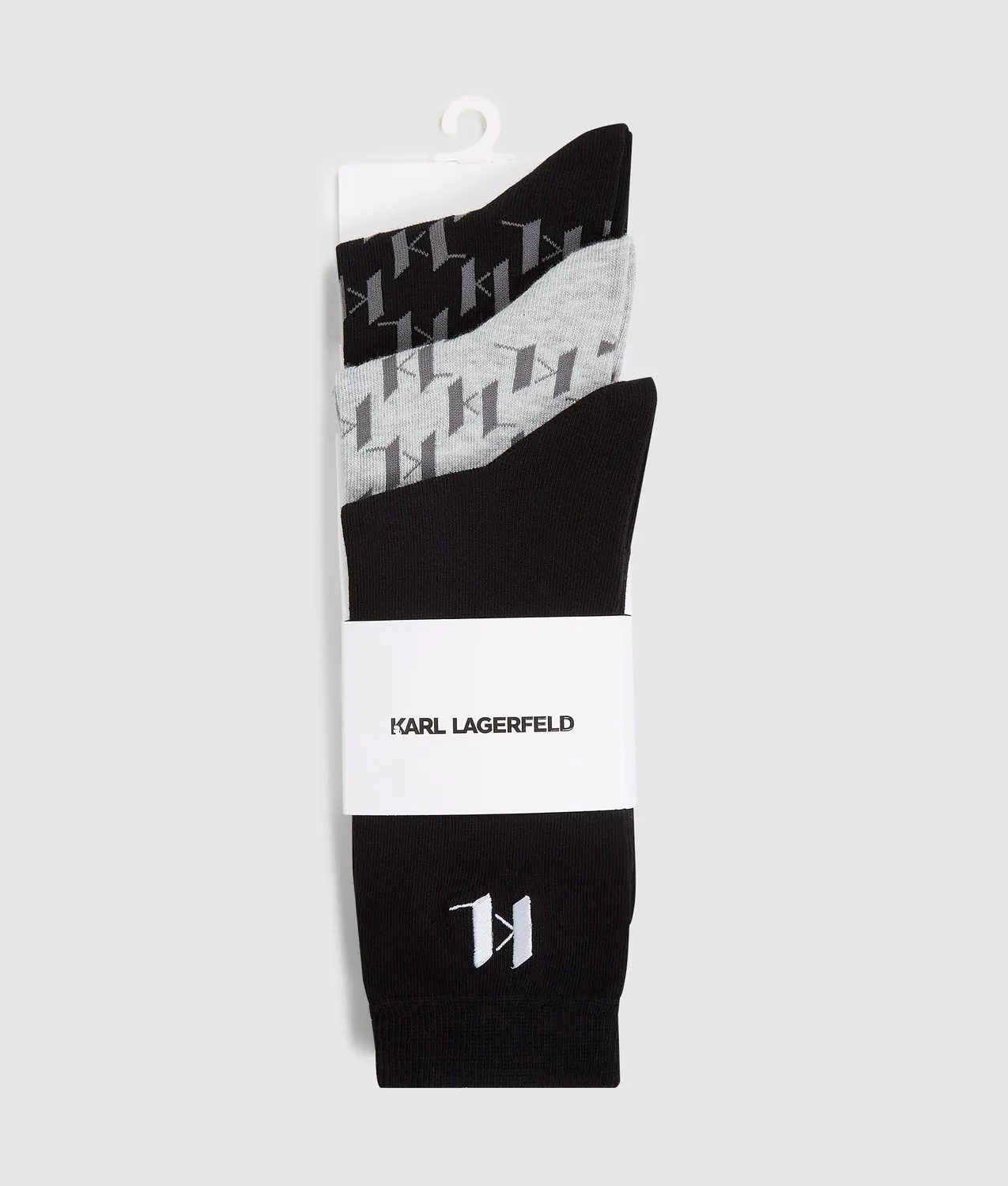 Karl Lagerfeld Monogram Socken 3er-Pack Baumwolle