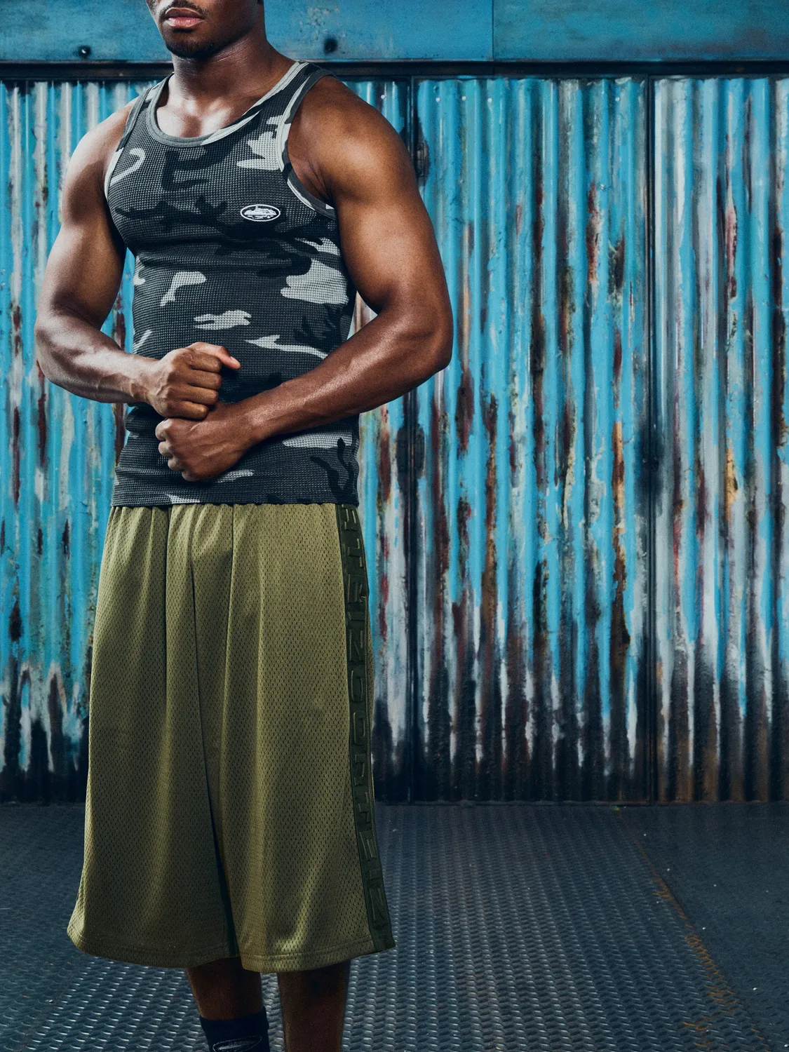 Corteiz Dem Pro Mesh Short Olive Polyester