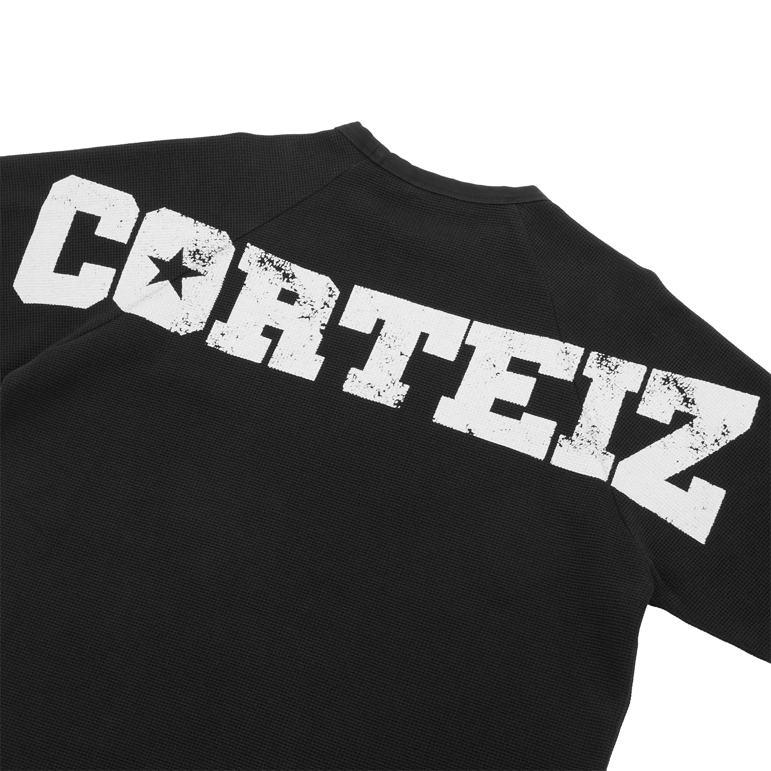 Corteiz Star Raglan Waffle Thermal Schwarz Jersey