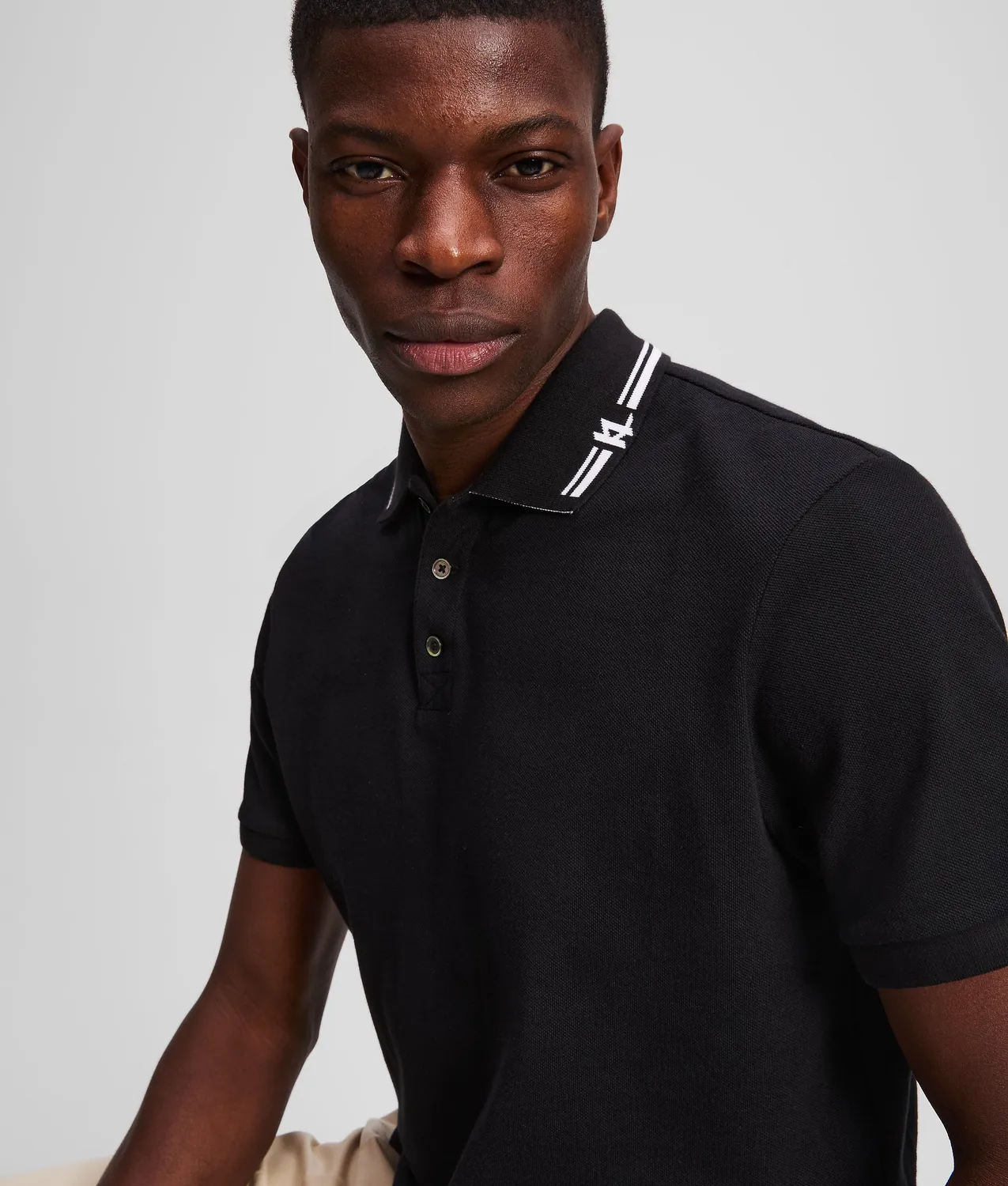Karl Lagerfeld Contrast Piping Polo Shirt Baumwolle