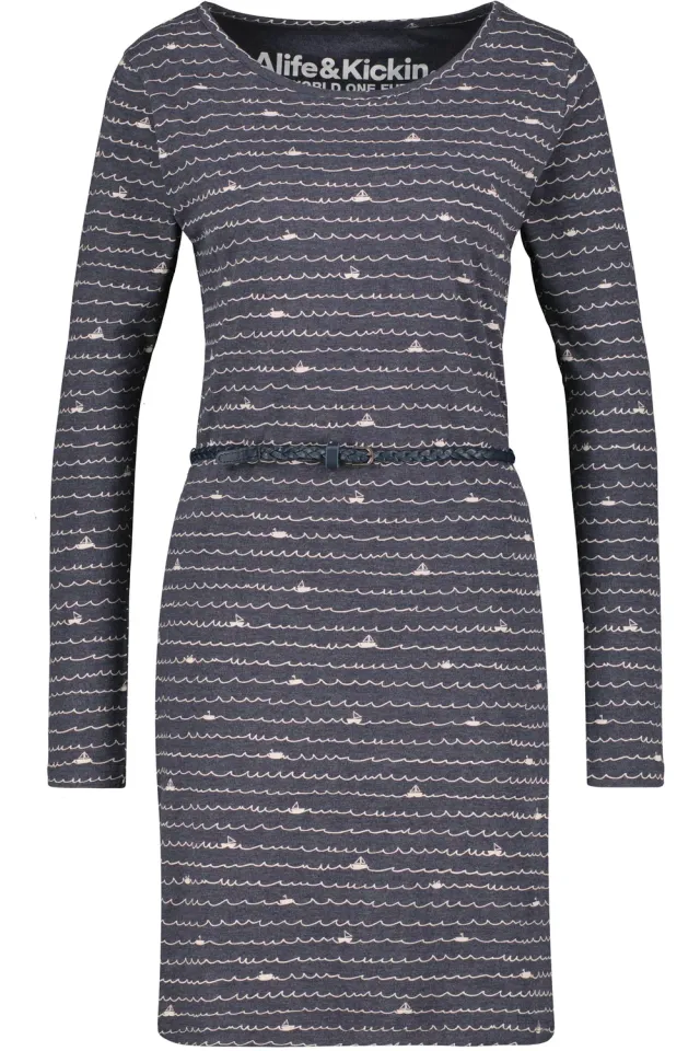 Alife & Kickin EllinAK B Jerseykleid Dunkelblau Langarm