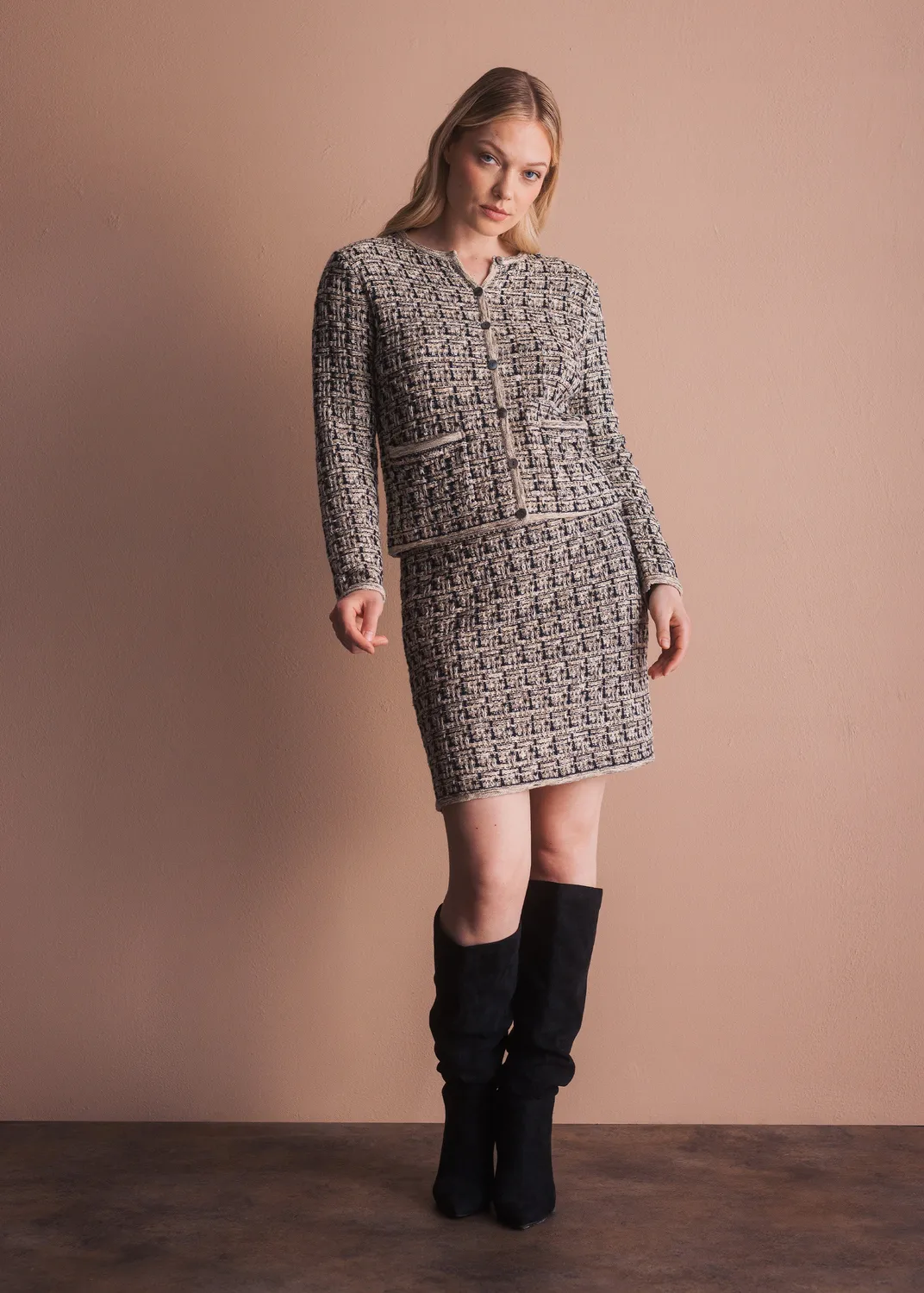 Senatex Boucle Rock Navy Combo Tweed-Look