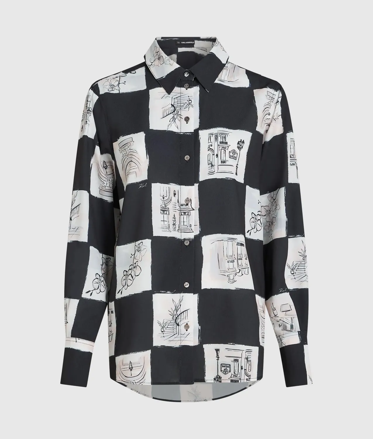 Karl Lagerfeld Bluse Damen Print Knopf
