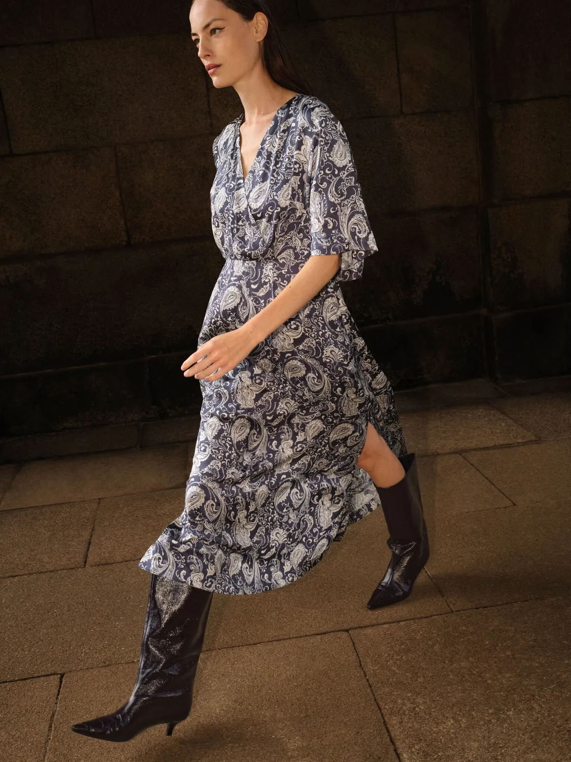 Mos Mosh MMHosh Winding Kleid Paisley Lang Entspannt