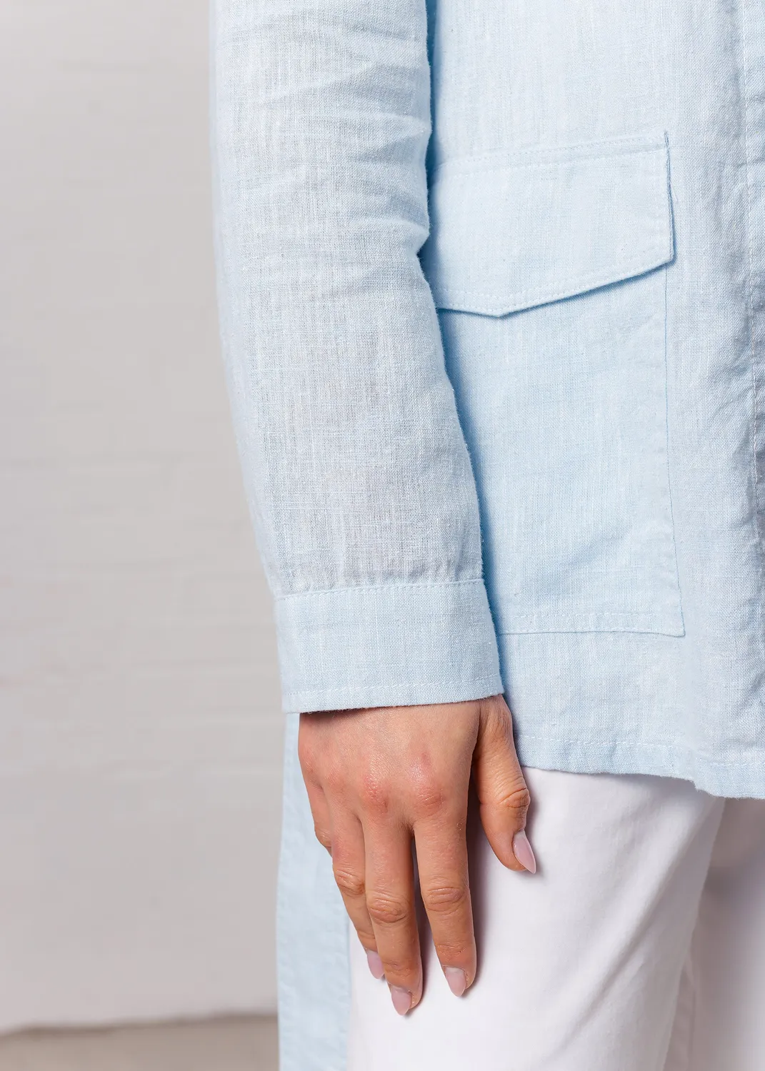 Senatex Hemdbluse Ramie-Lyocell Bluse Sky Blue