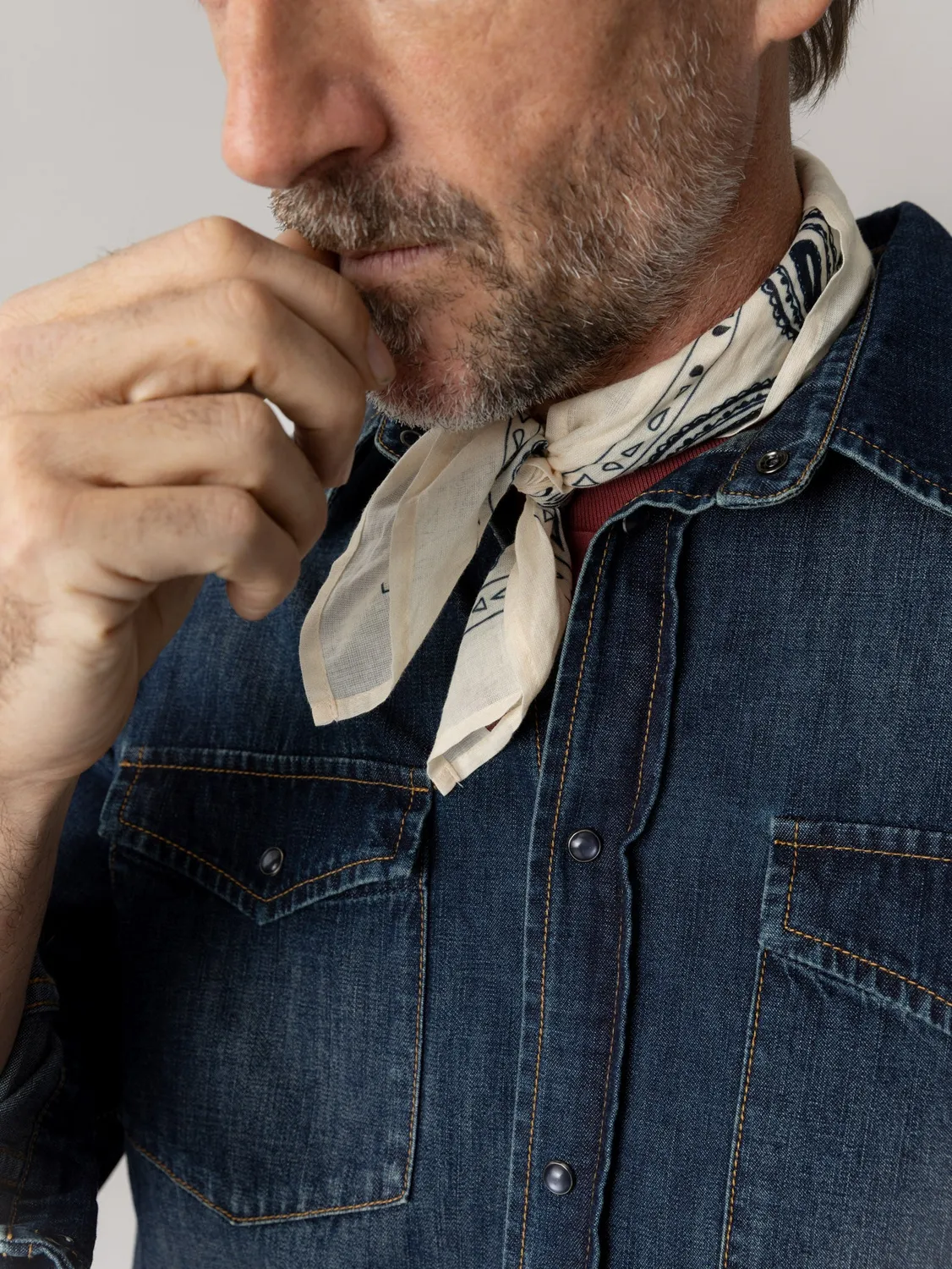 Mos Mosh MMGDavid Jeanshemd Denim Regular Fit Druckknopf