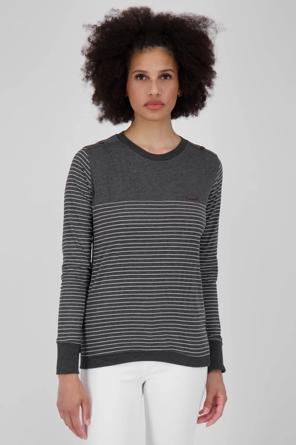 Alife & Kickin LeonieAK Z Longsleeve Schwarz gestreift Damen
