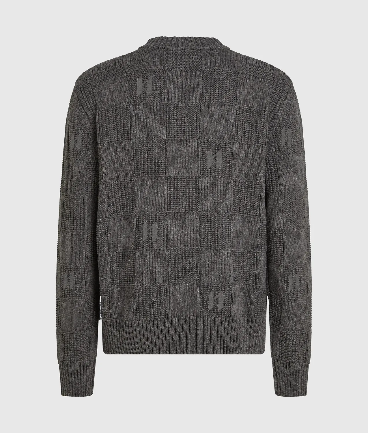 Karl Lagerfeld Monogram Karo Strickpullover Crew Neck