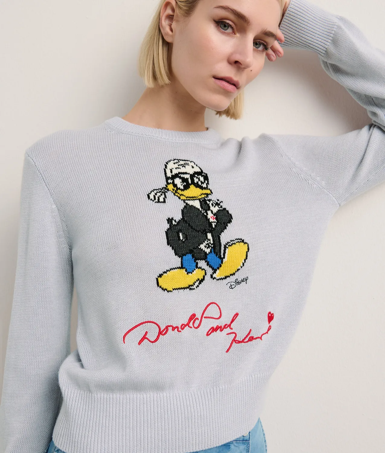 Karl Lagerfeld Disney x KL Sweatshirt gestrickt Donald Duck schwarz