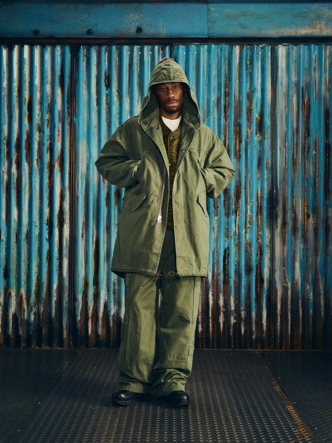 Corteiz Guerillaz Fishtail Parka Olive Ripstop