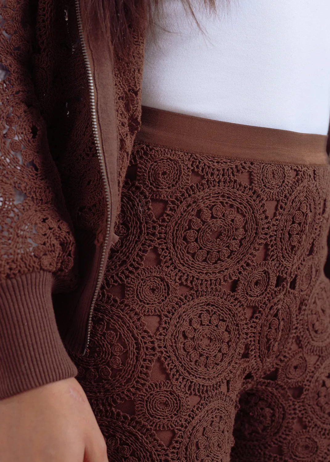 Senatex Häkelhose Bark Baumwolle Boho weit
