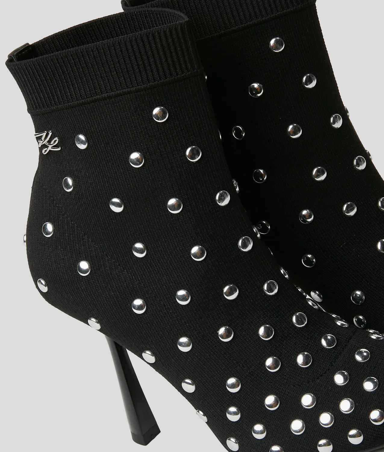 Karl Lagerfeld Pandara Knitted Studded Boots Stiletto
