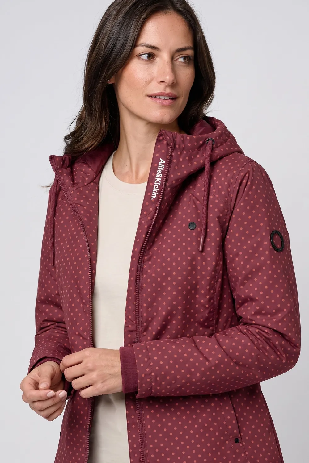 Alife & Kickin LilouAK B Jacke lang Dunkelrot Damen