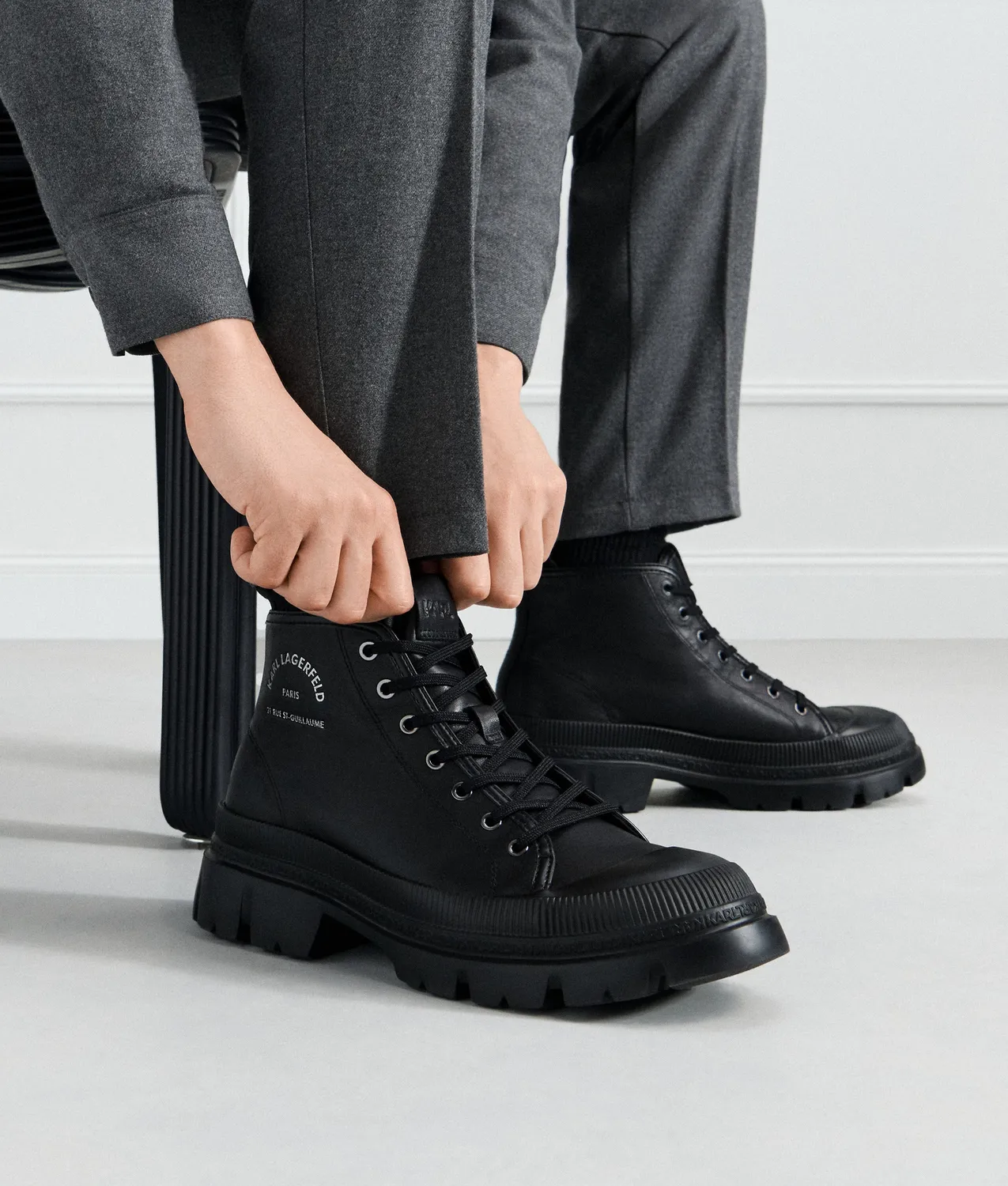 Karl Lagerfeld Trekka Maison Boots Herren Leder-Optik