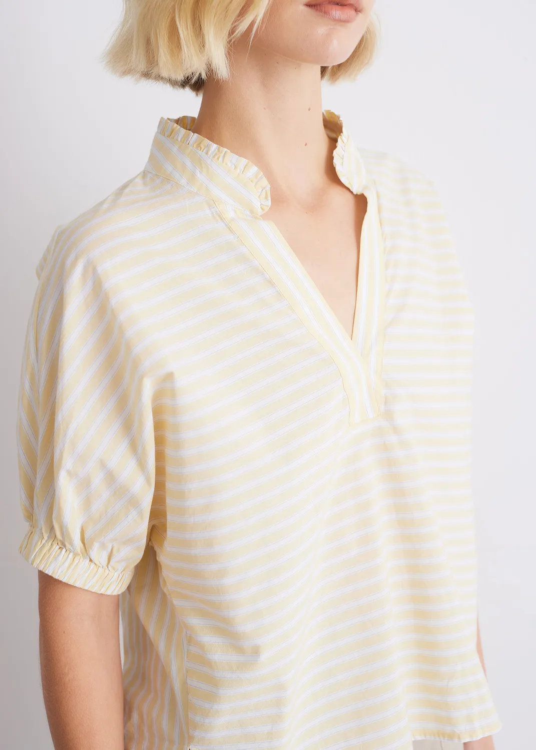 Senatex Gestreifte Bluse Vanilla Combo Baumwolle