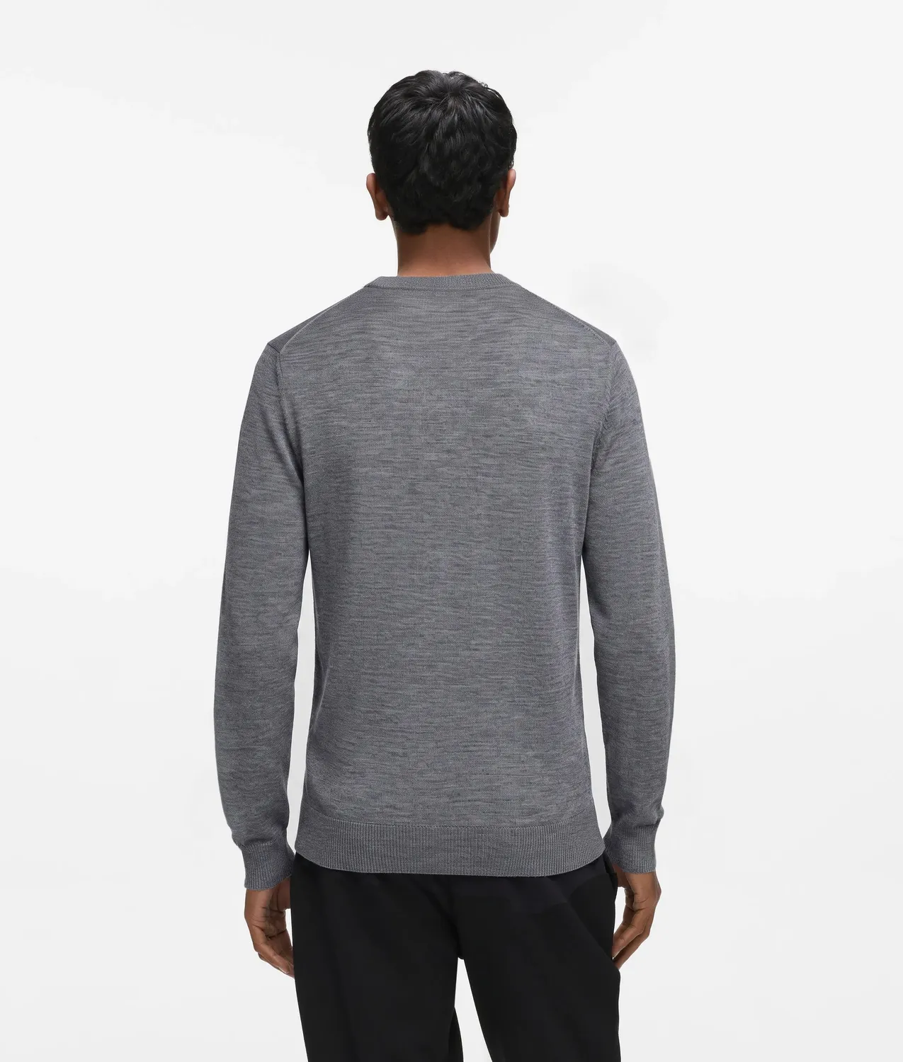 Karl Lagerfeld Merino Crew Pullover Monogramm-Stick